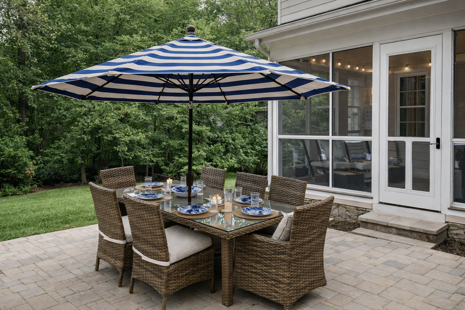 Grand Palm Back Patio Dining Set