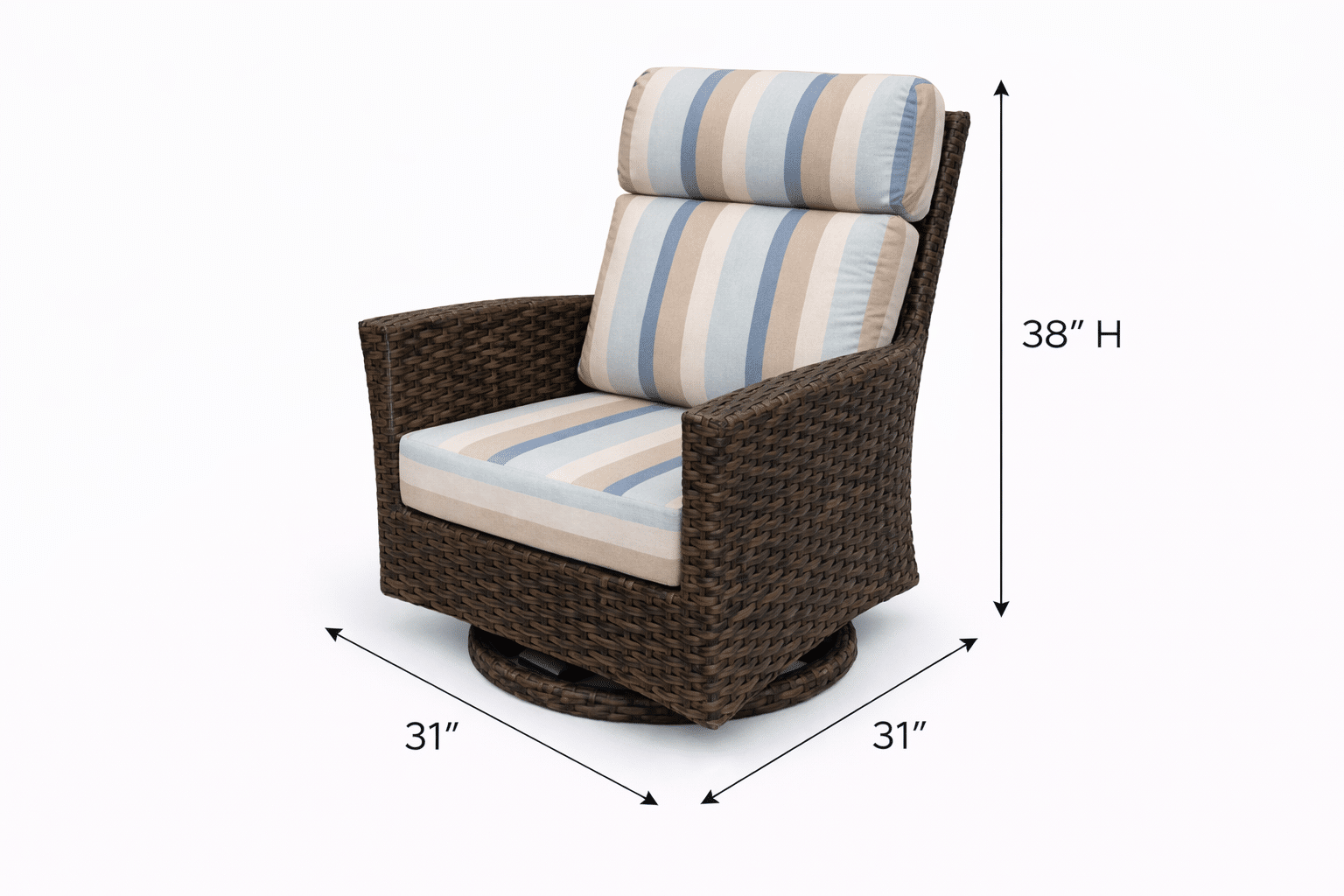 Grand Palm Swivel Chair - Aspen