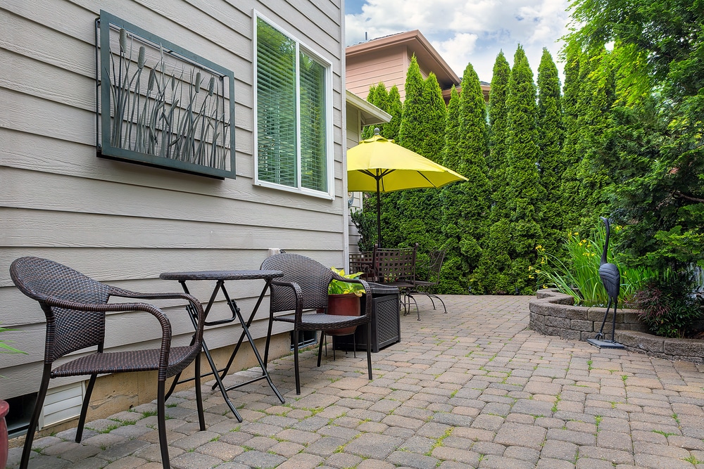 outdoor cushion color planning for brick homes layout example