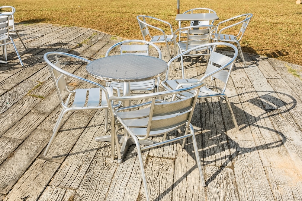 aluminum end tables for tight patio layouts layout example