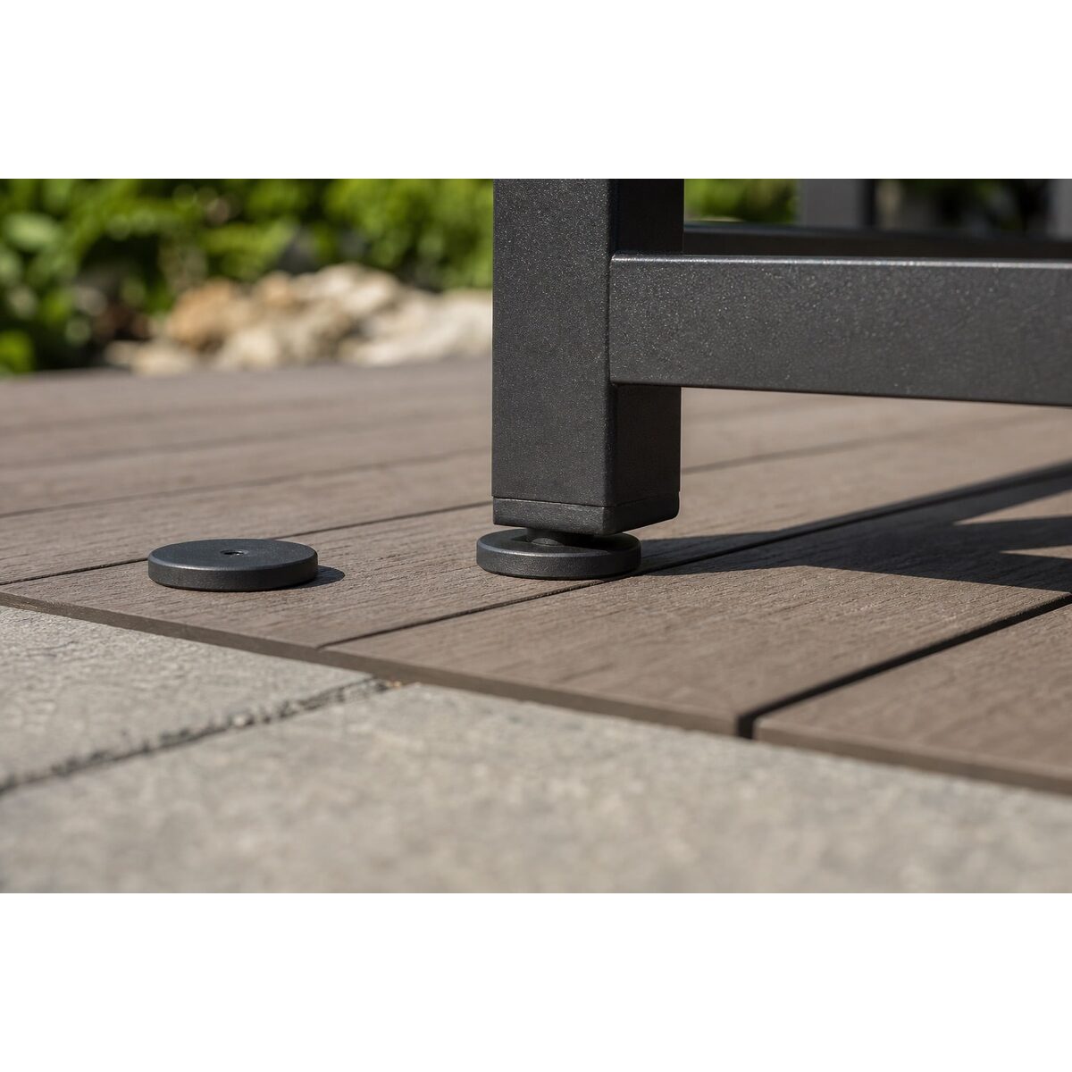 Choosing Patio Furniture Glides for Decks and Pavers: Installed Patio Furniture Glide on Decking