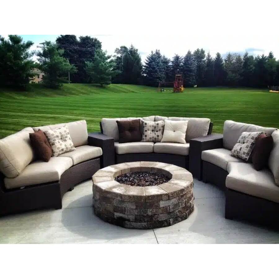Fire Table Seating Clearance for Comfortable Conversation: Bonita Curved Sofa Fire Pit