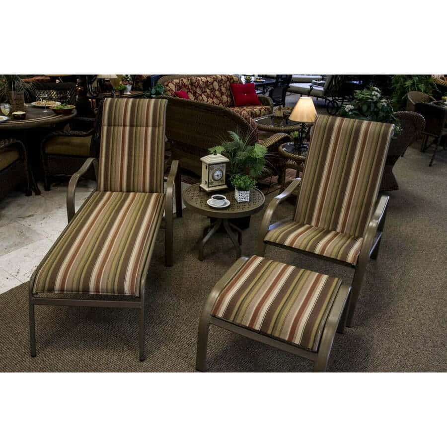 How Deep Should Outdoor Lounge Seating Be?: Aluminum Collection – Chaise Lounge/Recliner and Ottoman