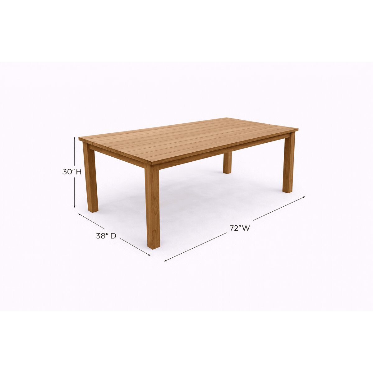 Patio Dining Table Size Guide for Six or Eight Guests: Teak Rectangle Dining Table
