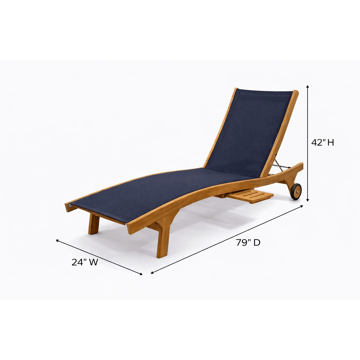 Poolside Chaise Lounge Spacing That Keeps Walkways Open: Teak Sling Chaise Lounge