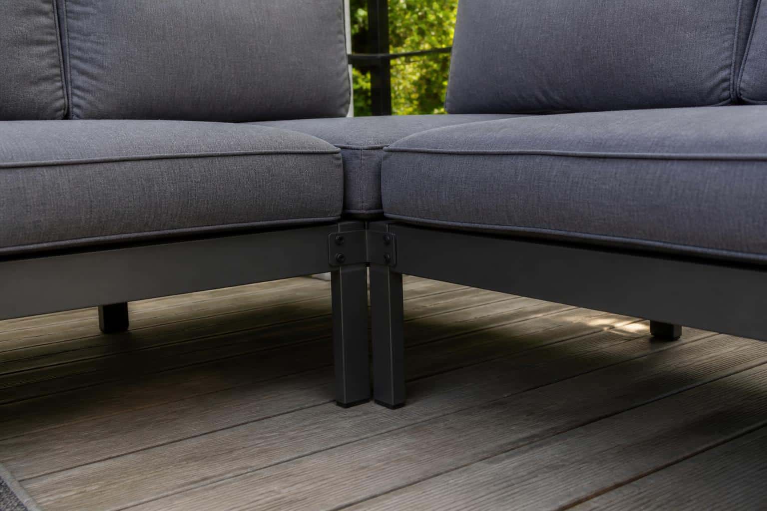 outdoor sectional connector clips example on an outdoor patio