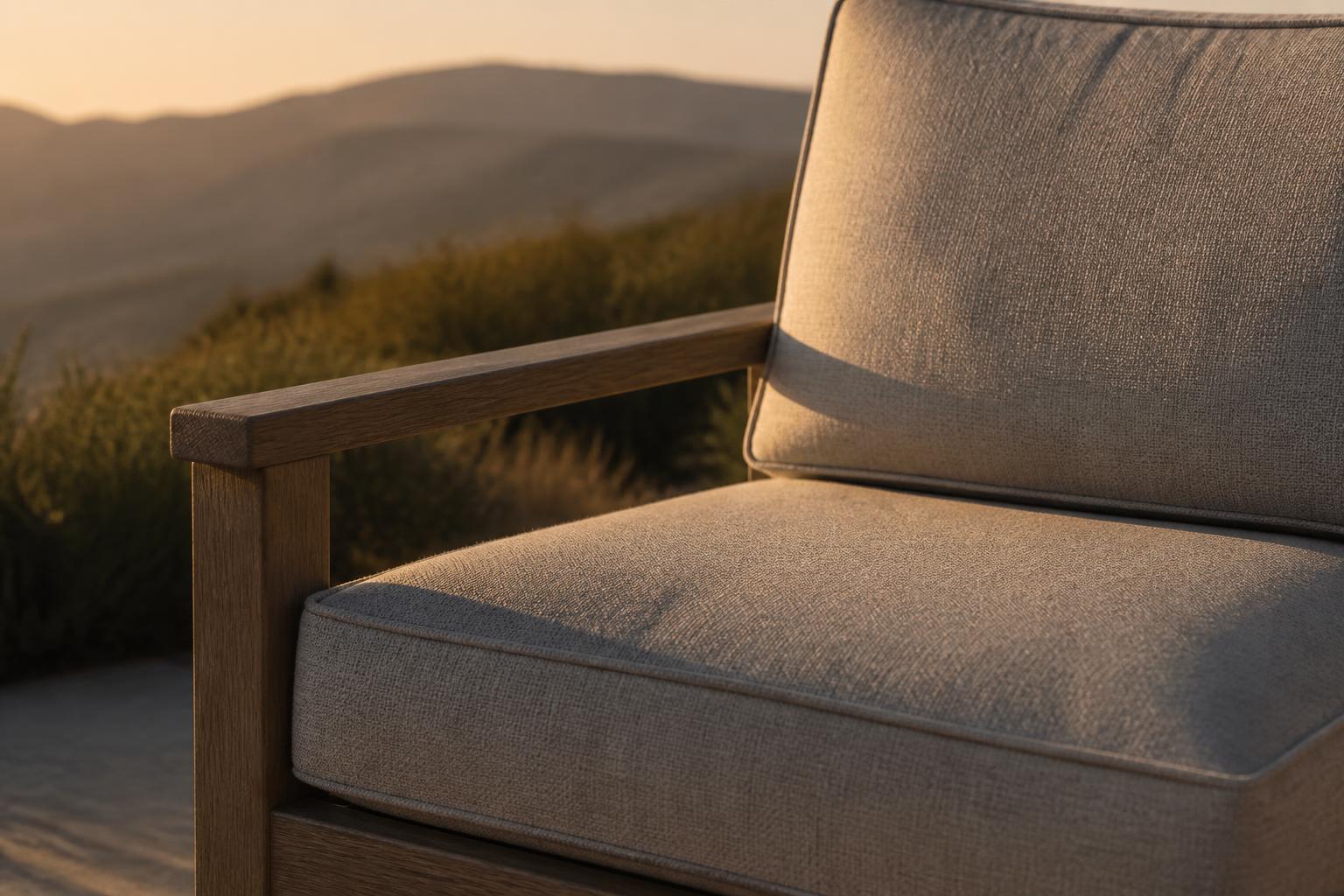 Outdoor club chair and loveseat side by side showing footprint difference